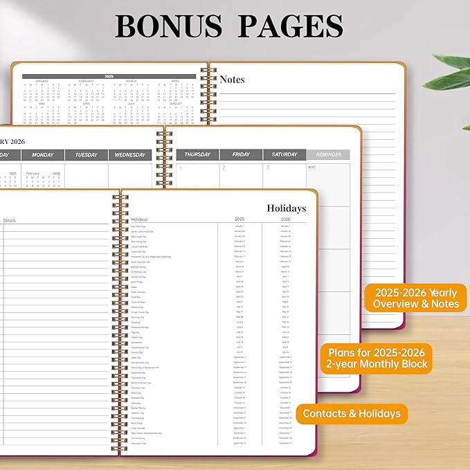 Monthly Planner 2025-2026, 2025 Calendar 24 Months Planner, JAN 2025 - DEC 2026, 8.5"x11", Personal Organizer with Monthly Goals, To-Do List, Habit Tracker, 24 Months for School Office Home Planning