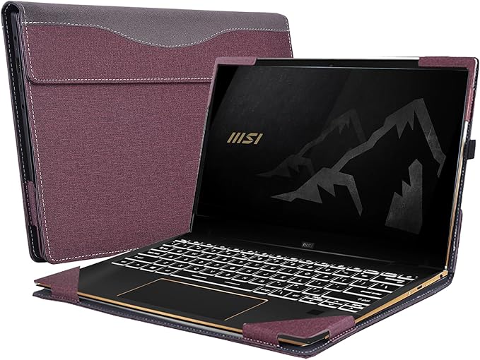 Laptop Cover for MSI Summit E13 Flip Evo Professional Laptop A11MT-022 /Summit E13 Flip Evo A12M / E13 FlipEvo A13MT 13" PU Leather Inside Pocket Cover (Wine red)