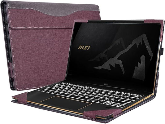 Laptop Cover for MSI Summit E13 Flip Evo Professional Laptop A11MT-022 /Summit E13 Flip Evo A12M / E13 FlipEvo A13MT 13" PU Leather Inside Pocket Cover (Wine red)