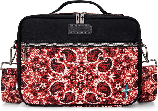 Montana West Bible Book Covers for Women Canves Bible Cases with Zippered Pocket Bible Bags Handheld Crossbody Church Bible Study Supplie