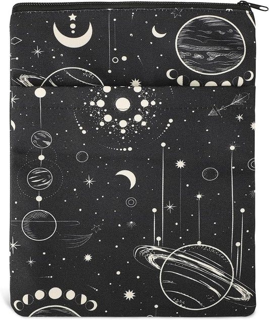 Book Sleeve Book Covers Book Protector Floral Printed with Zipper Washable Fabric for Teen Adult Book Lover Teacher Student(Medium,11 X 8.7 Inch)