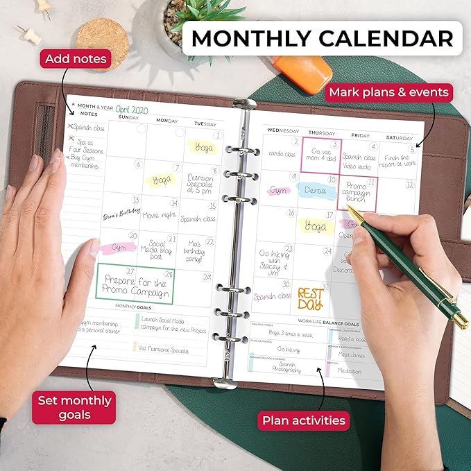 Clever Fox Weekly Planner Binder – Goal Setting Planner for Time Management & Weekly Tasks – Work & Life Organizer with to Do List & Habit Tracker – Undated, 7″ x 9″ Hardcover (Dark Terracotta)