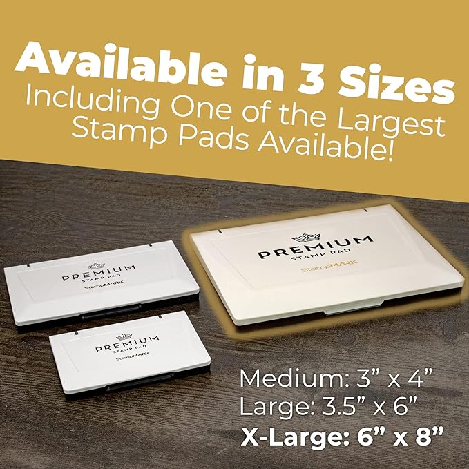 Premium Stamp Pad Extra Large Size 6" x 8" - for Traditional Rubber Stamps - Felt Pad Red Color