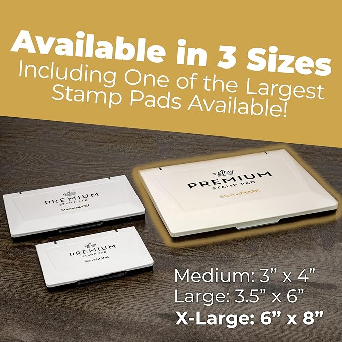 Premium Stamp Pad Extra Large Size 6" x 8" - for Traditional Rubber Stamps - Felt Pad Dry