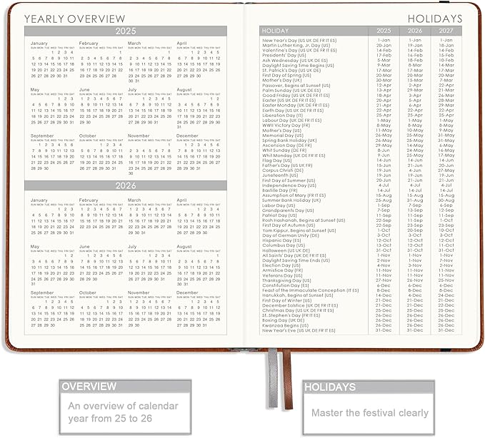 2025 Planner - Planner 2025 Weekly and Monthly with Stickers, JAN. 2025 - DEC. 2025, 5.75" X 8.25", 2025 Calendar Planner Premium Paper, Pen Holder, Inner Pocket and 44 Notes Pages