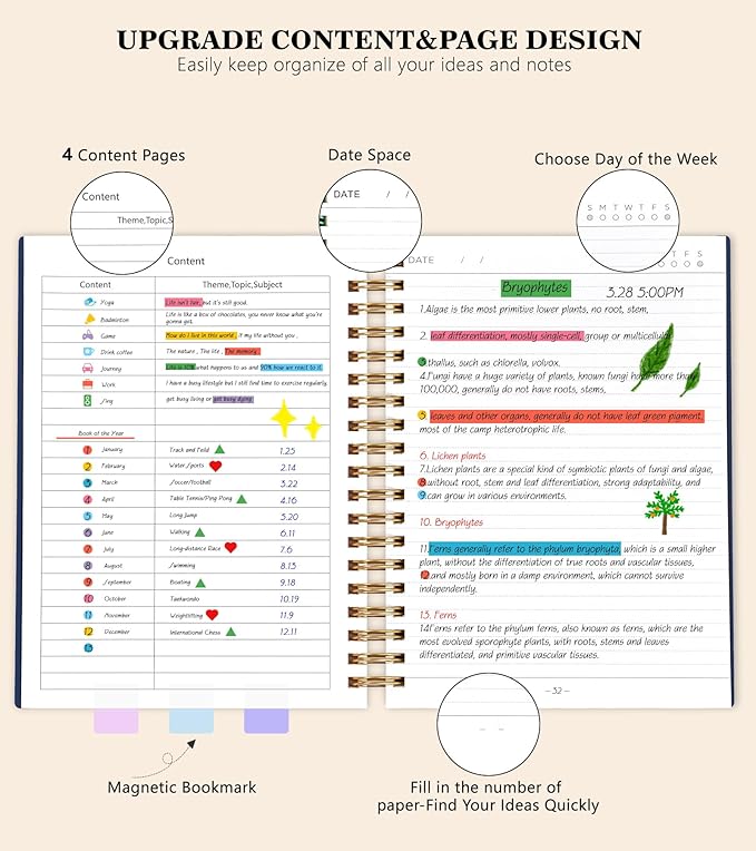 Spiral Notebook Journal, 360 Pages College Ruled Notebooks, Lined Thick Journals for Women Men,B5 Big Spiral Notebooks with 100GSM Paper, Spiral Bound Journal for Writing Work School Blue 7.6"×10"