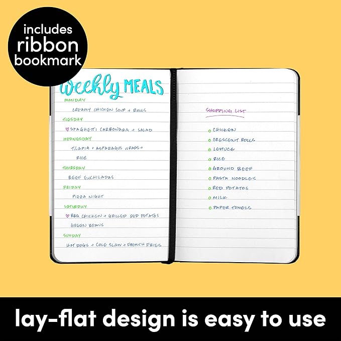 PAPERAGE Lined Pocket Journal Notebook, 1 Pack, (Black), 160 Pages, Small, 3.6 inches x 5.6 inches - 100 GSM Thick Paper, Hardcover