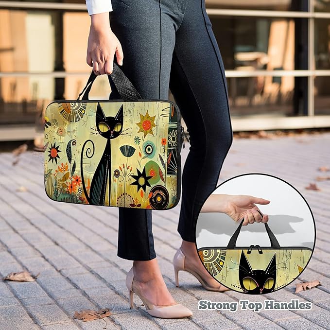 Laptop Sleeve Case Bag 13 inch, Graffiti Cat Slim Carrying Case Durable Handbag Travel Laptop Bag for 13 inch MacBook Air M3/M2/Pro M2/ 13" iPad Pro/Air M4/M2 2024