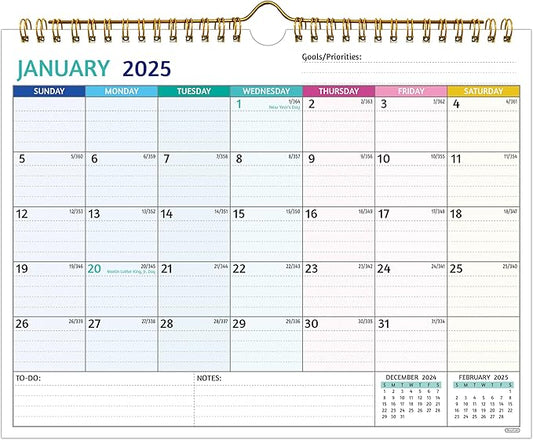 Wall Calendar 2025-2026 – 2 Year Calendar 2025-2026, 11 x 8.5 In, Jan 2025 - Dec 2026, 2025 Calendar 24 Months, Small Monthly Calendar 2025, with Ruled Blocks, Thick Paper, Holidays, To-dos ＆ Notes