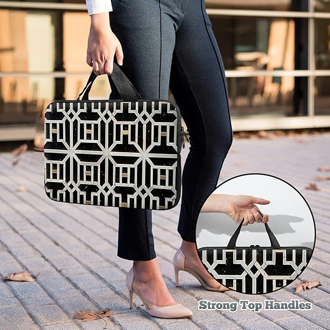 Laptop Sleeve Case Bag 13 inch, Vintage Geometrics Slim Carrying Case Durable Handbag Travel Laptop Bag for 13 inch MacBook Air M3/M2/Pro M2/ 13" iPad Pro/Air M4/M2 2024