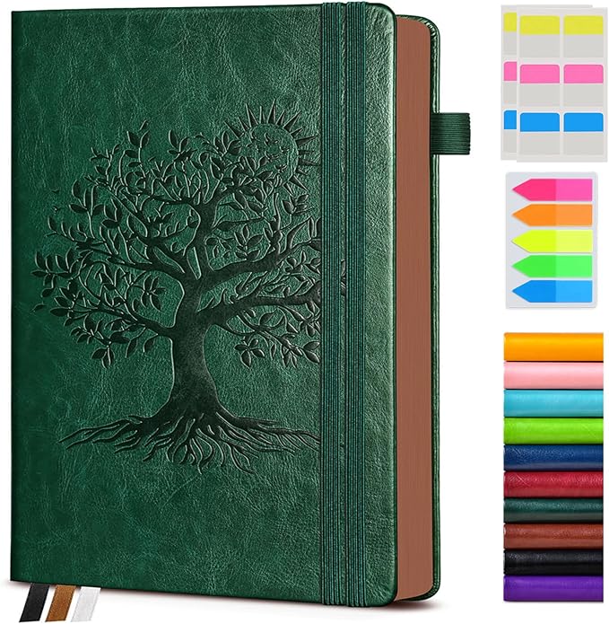 Vintage Leather Journal - 300 Page Lined Journal Notebook with Numbered Pages,A5 Notebook for Women Men,Travel Diary,Daily Journal for Writing, Note Taking, School & Work (5.8" x 8.3")