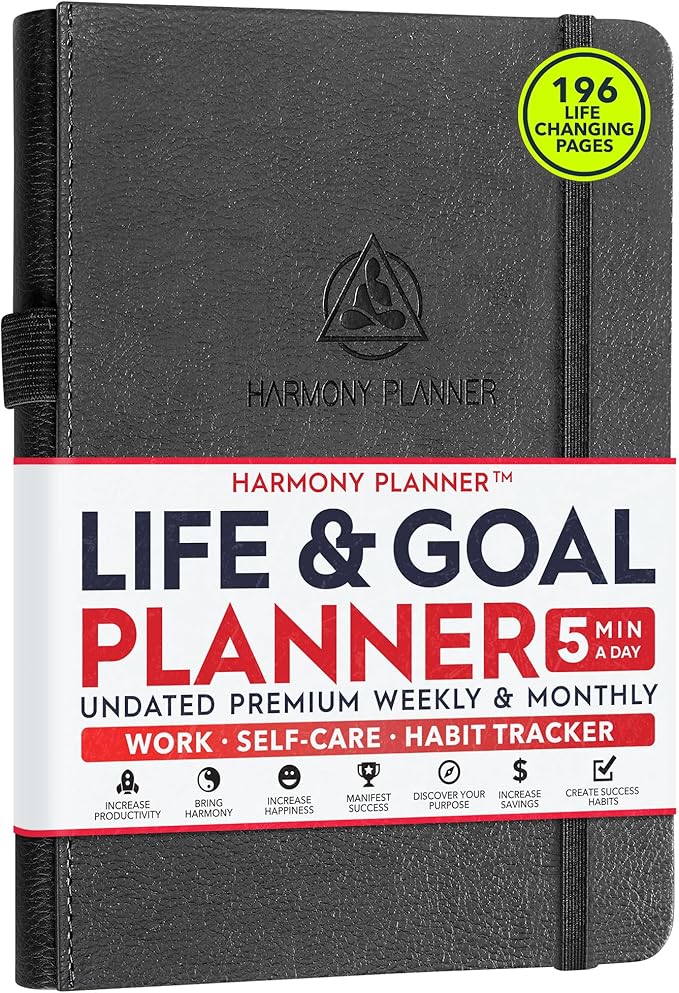 Harmony Goal Planner - A 12 Month Journey to Bring Harmony in Your Life, Increase Productivity, Passion, Success & Happiness - Life Planner, Habit-Tracker, Gratitude Journal & Organizer