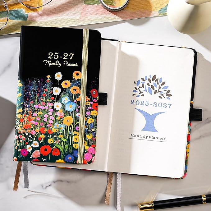 Pocket Calendar 2025-2027 - 3-Year Monthly Pocket Calendar from Jan.2025-Dec.2027, 6.4" x 3.8", 2025-2027 Pocket Calendar for Purse, Pocket Planner with Inner Pocket
