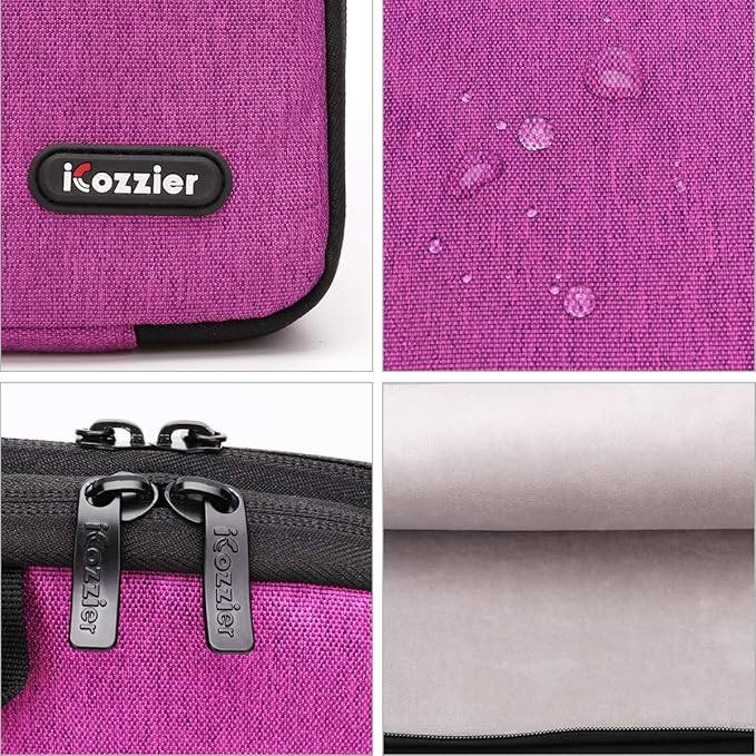iCozzier 13-13.3 Inch Handle Laptop Briefcase Shoulder Bag Electronic Accessories Organizer Messenger Carrying Case Laptop Sleeve Protective Bag with Shoulder&Luggage Strap - Rose