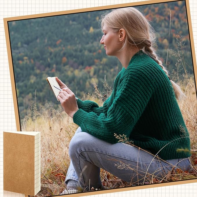 Outus 36 Pcs Pocket Notebook Mini Journal 2.5" x 4" Kraft Paper Mini Notepad Bulk Softcover Pocket Notepad Memo Diary Subject Notebooks for Student Traveler School(Multicolor)