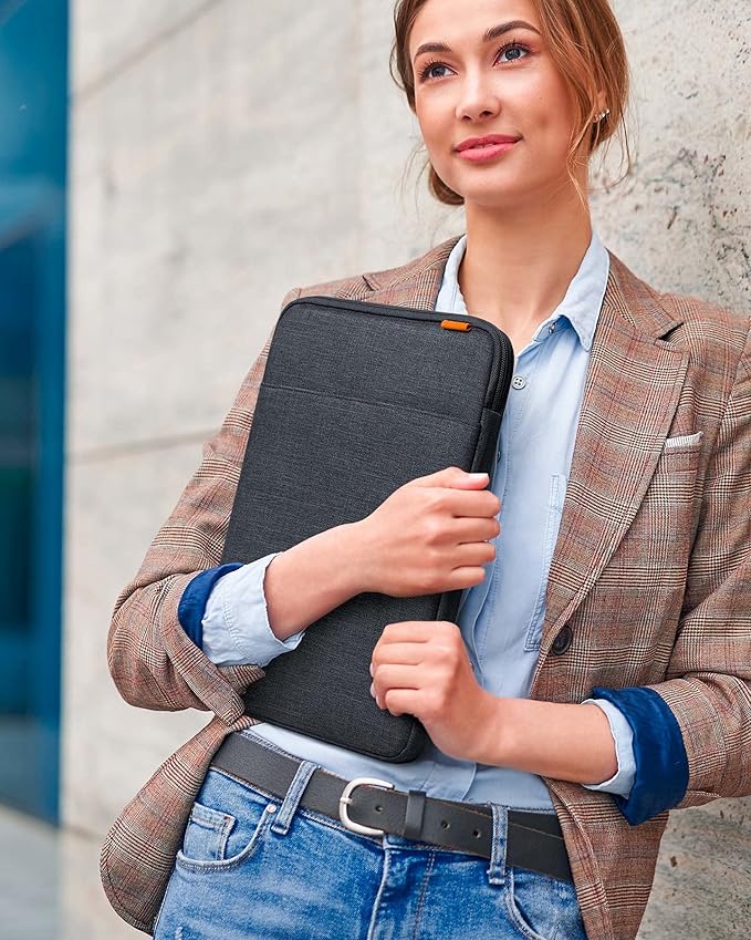 Inateck 360° Protective Laptop Bag with Accessory Bag, Compatible with 15-inch MacBook Air M3 M2 2023-2024, Black Gray