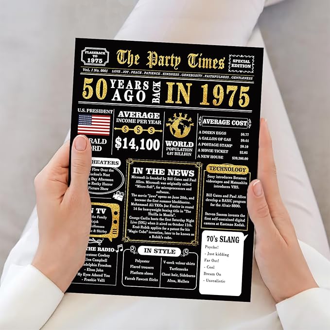 Jumbo 50th Birthday Gifts for Women Men, Happy 50th Birthday Card for Husband Wife, Funny 50 Years Old Birthday Card Gifts for Mom Dad, Unique 50 Birthday Decorations for Him Her