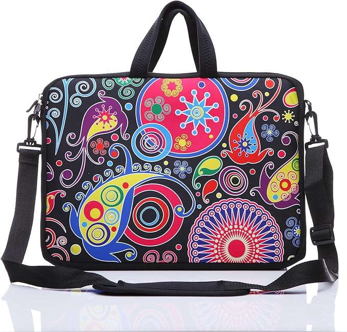 11-Inch to 12-Inch Neoprene Laptop Sleeve Case Bag with shoulder strap For 11", 11.6", 12" Ultrabook/Acer/Asus/Dell/HP/Toshiba/Lenovo/Chromebook (Colorful)