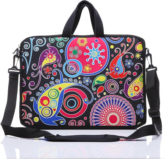 11-Inch to 12-Inch Neoprene Laptop Sleeve Case Bag with shoulder strap For 11", 11.6", 12" Ultrabook/Acer/Asus/Dell/HP/Toshiba/Lenovo/Chromebook (Colorful)