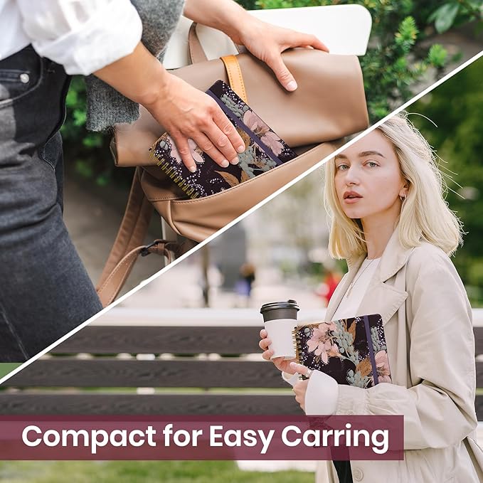 Lined Spiral Journal Notebook for Women, A5 College Ruled Journals for Writing, Hardcover Notebooks for Work, Note taking and Office School Supplies,140 Pages - Pink Buds