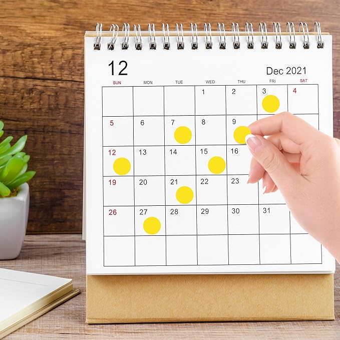 PARLAIM 3/4 Inch Dot Stickers, 10000 Pack Round Color-Code Circle Labels, Permanent Adhesive Color Coding Stickers Garage Sale Sticker - 10 Rolls Yellow