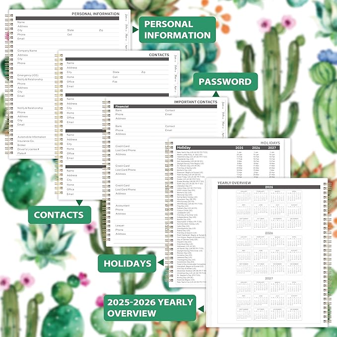 2025-2026 Monthly Planner/Calendar - Monthly Planner 2025-2026, Jan. 2025 - Dec. 2026, 9" x 11", 2025 Planner Monthly with Tabs & Note Pages, Spiral Binding, Thick Paper, Back Pocket