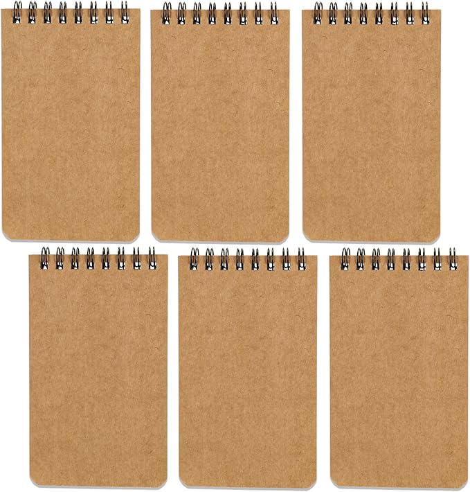 Pocket Notebook Small Notepad Pocket Notepad Small Spiral Notebooks 3X5Inches (6-brown)