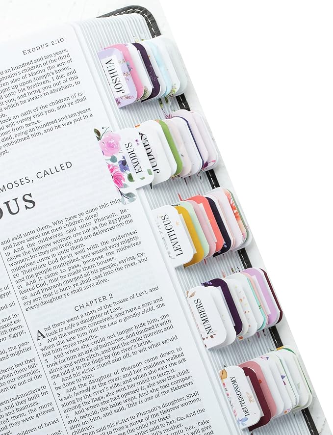 Mr. Pen- Bible Tabs, 120 pcs, Floral Design, Laminated Bible Tabs for Study Bible, Bible Tabs Old and New Testament Bible Book Tabs, Bible Tabs for Women, Tabs for Bible, Bible Index Tabs