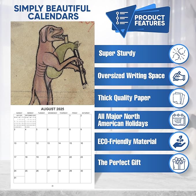 2025 History's Oddest Dog Art Monthly Wall Calendar - Ugly Dog Paintings through the Ages | 12" x 24" | Thick Sturdy Paper | White Elephant or Gag Gift Funny Calendar 2024-2025