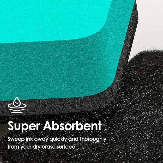 MaxGear Dry Erase Erasers, 48 Pack Magnetic Whiteboard Erasers for Classroom, Mini Whiteboard Cleaning Pads Bulk, Chalkboard Wiper Teacher Supplies for School, Office, Home (Green, 2 x 2 x 0.6 Inch)