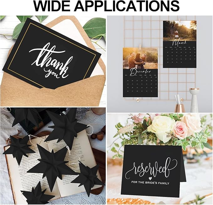 Joyberg Black Cardstock 8.5 x 11, 230gsm Cover Cardstock Paper, 85 Lb Heavy Card Stock for Printer, Card Stock Paper for Invitations, Scrapbooking, Crafts, Diy Cards, Decoration, Drawing (30 Sheets)