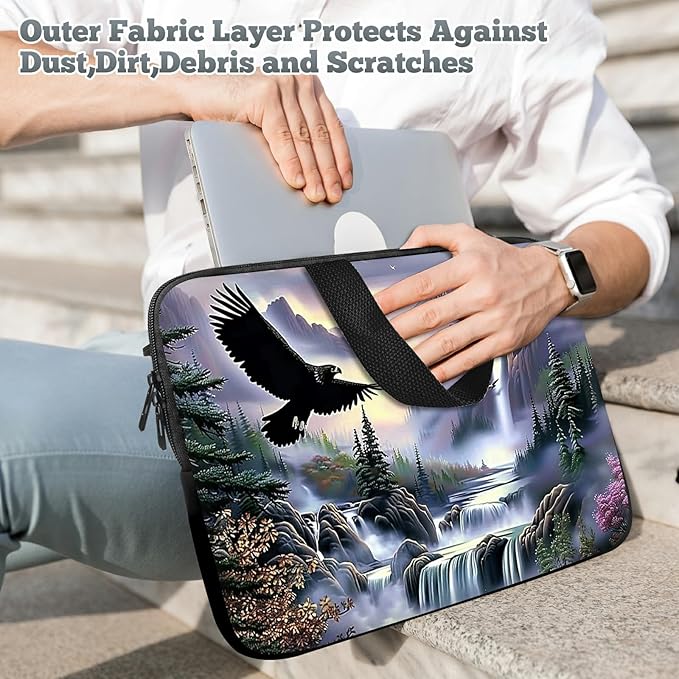 Laptop Sleeve Case Bag 15 inch, Eagle Landscapes Slim Carrying Case Durable Handbag Travel Laptop Bag for 15 inch MacBook Air M3/M2/15 Pro/Surface Laptop 7/6/5/4/3/ Dell XPS 15 Plus