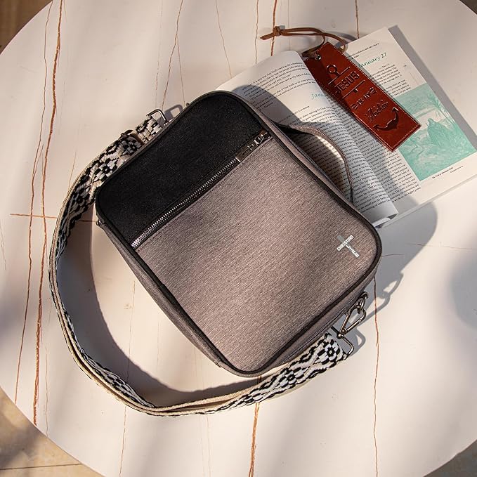 Montana West Bible Covers for Women Men with Leather Bookmark Carrying Book Case Church Bag Bible Protective with Zippered Pocket