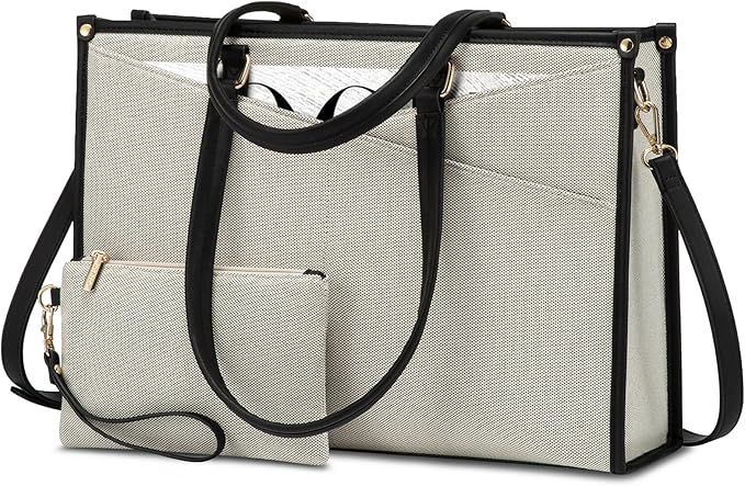 LOVEVOOK Laptop Bag for Women, 15.6 inch Laptop Tote Work Bag Cancas Casual Handbag for Travel Lightweight Shoulder Bag,Jacquard