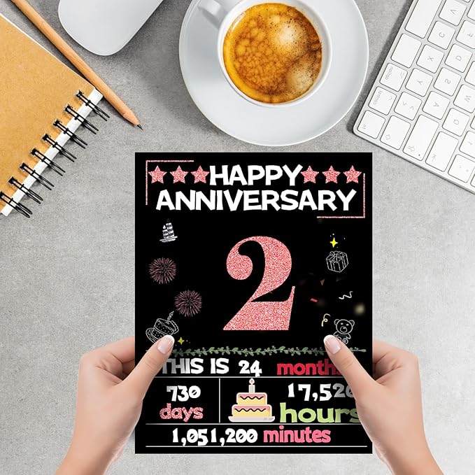 Joycard 2th Anniversary Card for Women, Wedding Card for Wife, Sweet Marriage Decorations Gifts for Couple, Perfect for Her on Anniversary Day, Back in 2023