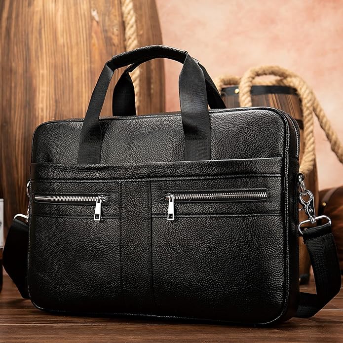 Leather Briefcase for Men, 15.6-16.1 inch Laptop Bag, Vintage Handmade Messenger Bag