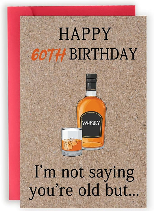 Funny 60th Birthday Gifts for Women Men, Sixty Birthday Cards for Her Him, 60 Year old Gifts for Man Husband, 60th Bday Card Decorations for Dad Mom