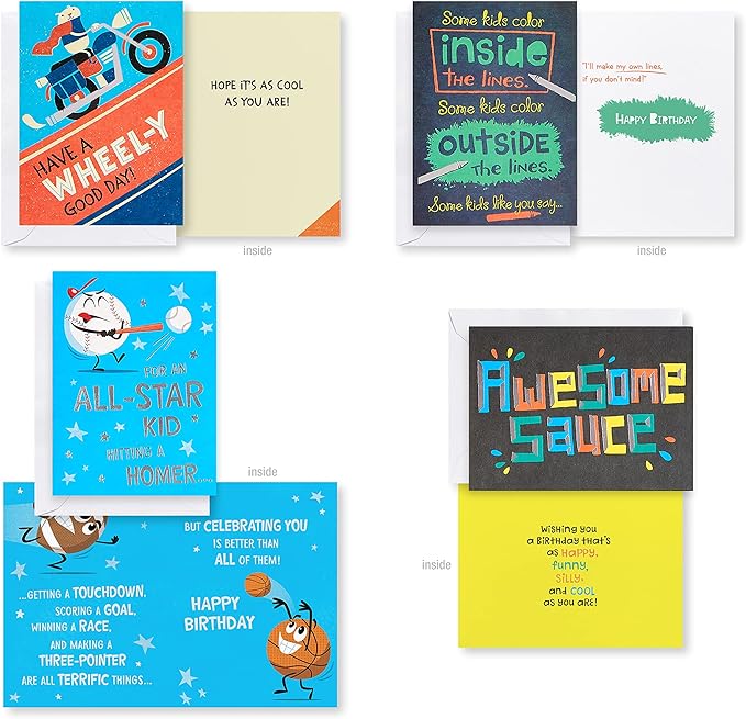 American Greetings Deluxe Kids Birthday Card Assortment, Bright and Cheerful Designs (40-Count)
