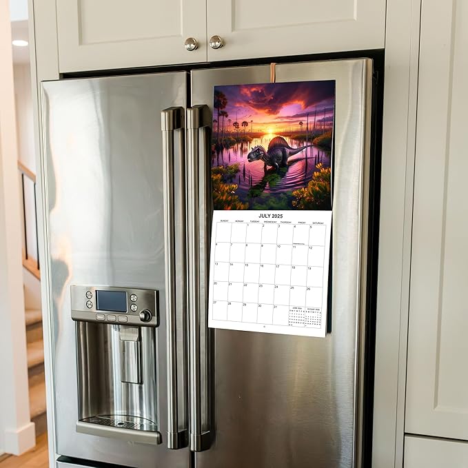 2025 Dinosaurs in National Parks Monthly Wall Calendar | 12" x 24" | Thick Sturdy Paper | Dinosaur Calendar 2025