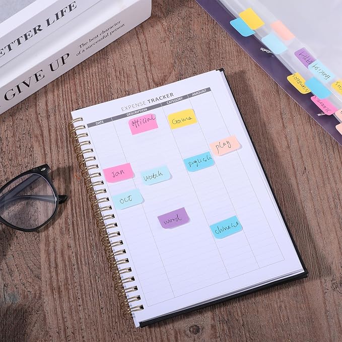 240 Pcs 1Inch Sticky Index Tabs, Colored Book Sticky Tabs for Notebooks, Repositionable Page Tabs for Notebooks File Classification