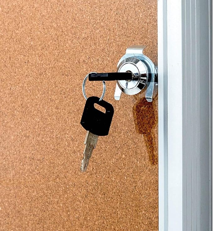 Pinboard Enclosed Bulletin Board 36 x 24 Inch Lockable Cork Noticeboard for School Office, Wall Display Case with Lock (Cork Board)