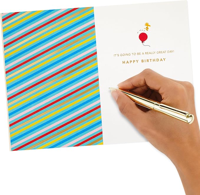 Hallmark Signature Peanuts Birthday Card (Charlie Brown and Friends)