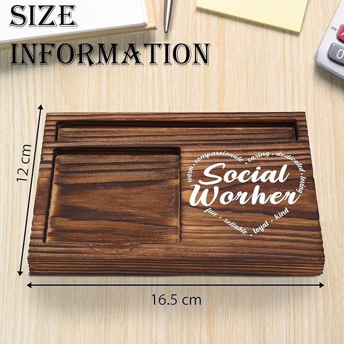 Social Worker Sticky Note Holder, Social Worker Graduate Gift, Thank You Appreciation Gift for School Counselor Therapist Social Worker Self-Stick Note Pad Holders Desk Organizer TZP16