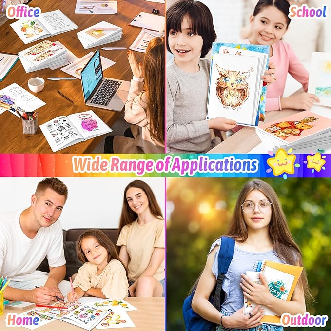 2-Pack Hardcover Blank Books, 60 Pages 6"x8" Blank Note for Kids to Write Stories, 100GSM DIY Calendar Hard Notebooks, White Writing Drawing Sketchbook Bulk, Scrapbook Journal Office School Supplies