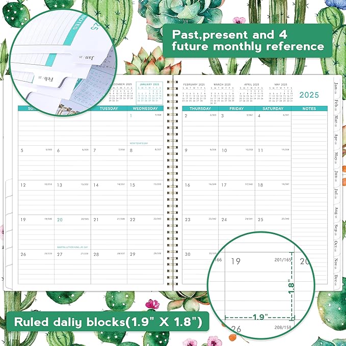 2025 Monthly Planner/Calendar - Monthly Planner 2025, 9" x 11", Jan. 2025 - Dec. 2025, 2025 Calendar Monthly Planner, 2025 Planner Monthly with Tabs, Note Pages, Holidays, Back Pocket