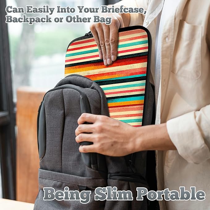 Laptop Sleeve Case Bag 15 inch, Colorful Vertical Stripes Slim Carrying Case Durable Handbag Travel Laptop Bag for 15 inch MacBook Air M3/M2/15 Pro/Surface Laptop 7/6/5/4/3/ Dell XPS 15 Plus