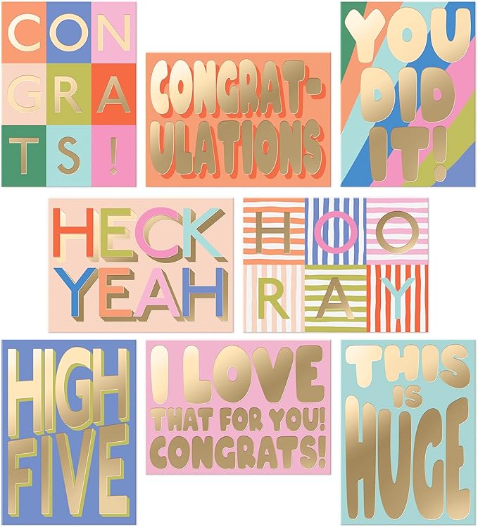 Sweetzer & Orange S&O Fun Congratulations Cards with Envelopes - Colorful Congrats Card Pack of 24 - Encouragement with Envelopes - Appreciation for Coworkers - Boxed Compliment Cards - Recognition