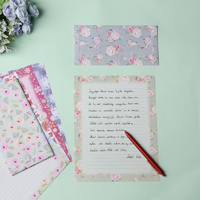 Mr. Pen- Stationery Writing Paper with Envelopes, 30 Letter Writing Paper with 18 Envelopes, Floral Cute Stationary Set for Writing Letters, Stationary Paper, Writing Paper Stationary, Letter Set