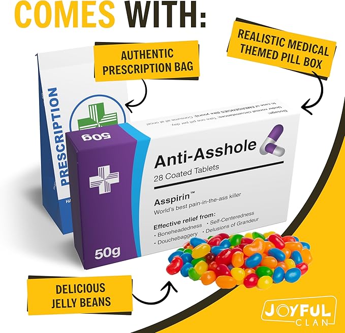Joke Pill Box Candy for Your Boss or Mother in Law - Funny Christmas Gag Gift for Men, Women, Boyfriend, Girlfriend, Husband, Wife - Hilarious Rude Prank - Unique Inappropriate Gift