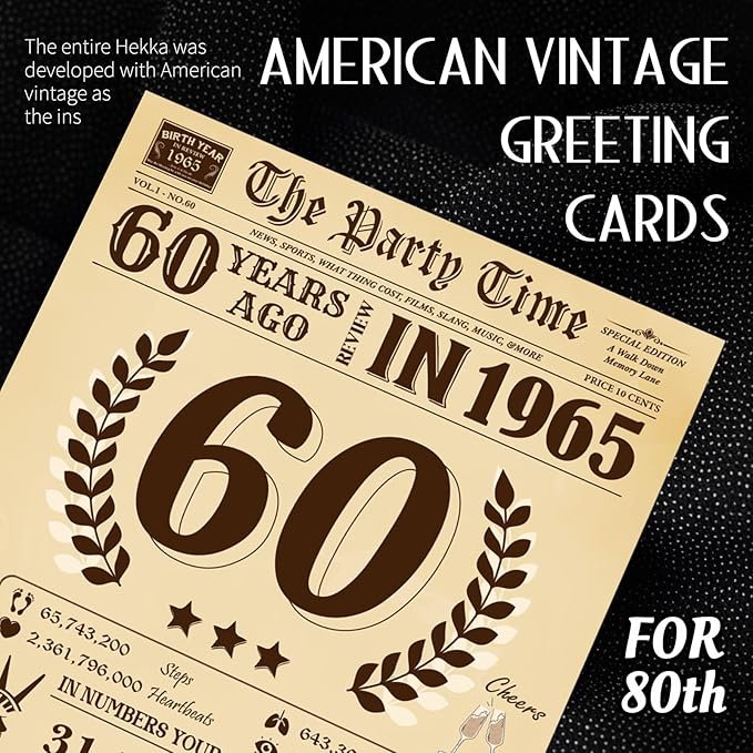 Funny 60th Birthday Card for Women Men, 3D Pop Up 60th Birthday Decorations for Her Him, Happy 60th Birthday Gifts for Mom Dad, Jumbo 60 Year Old Birthday Card, Classy (8''x10'')